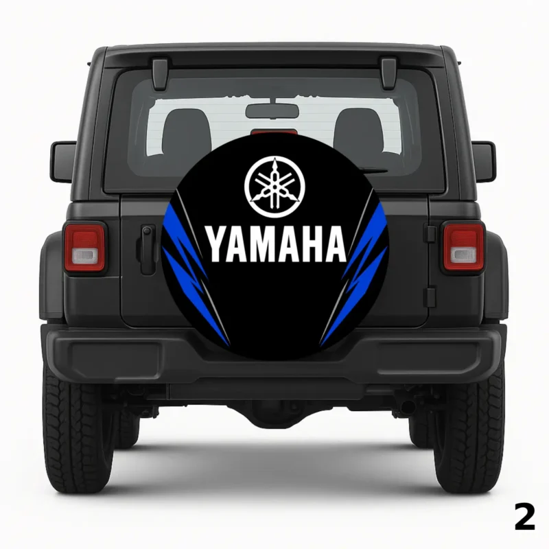 =Yamaha Black Blue Logo Spare Tire Cover