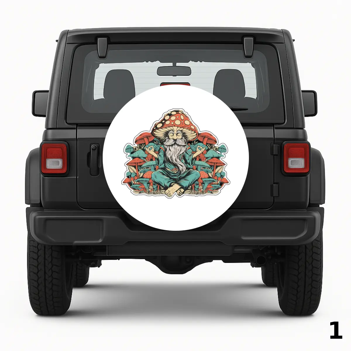 =Zen Mushroom Guy Spare Tire Cover