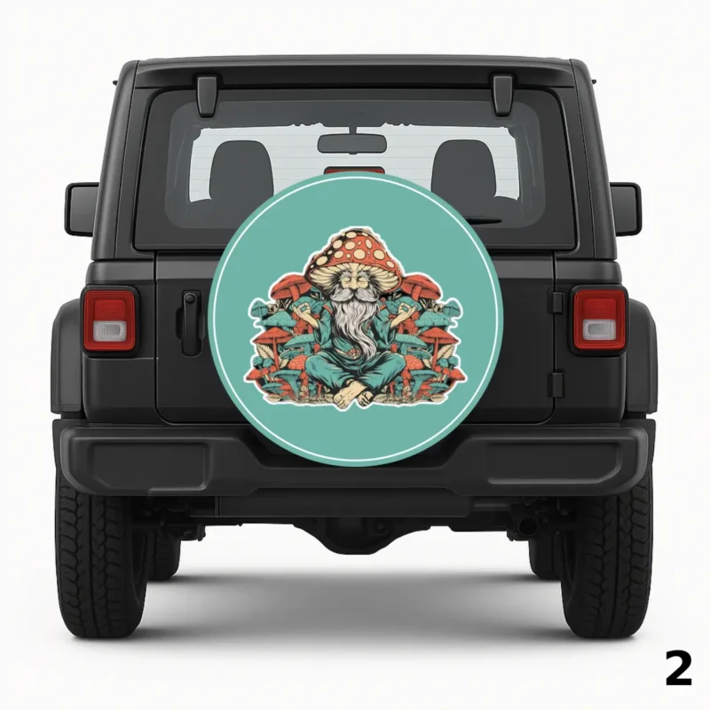 =Zen Mushroom Guy Spare Tire Cover