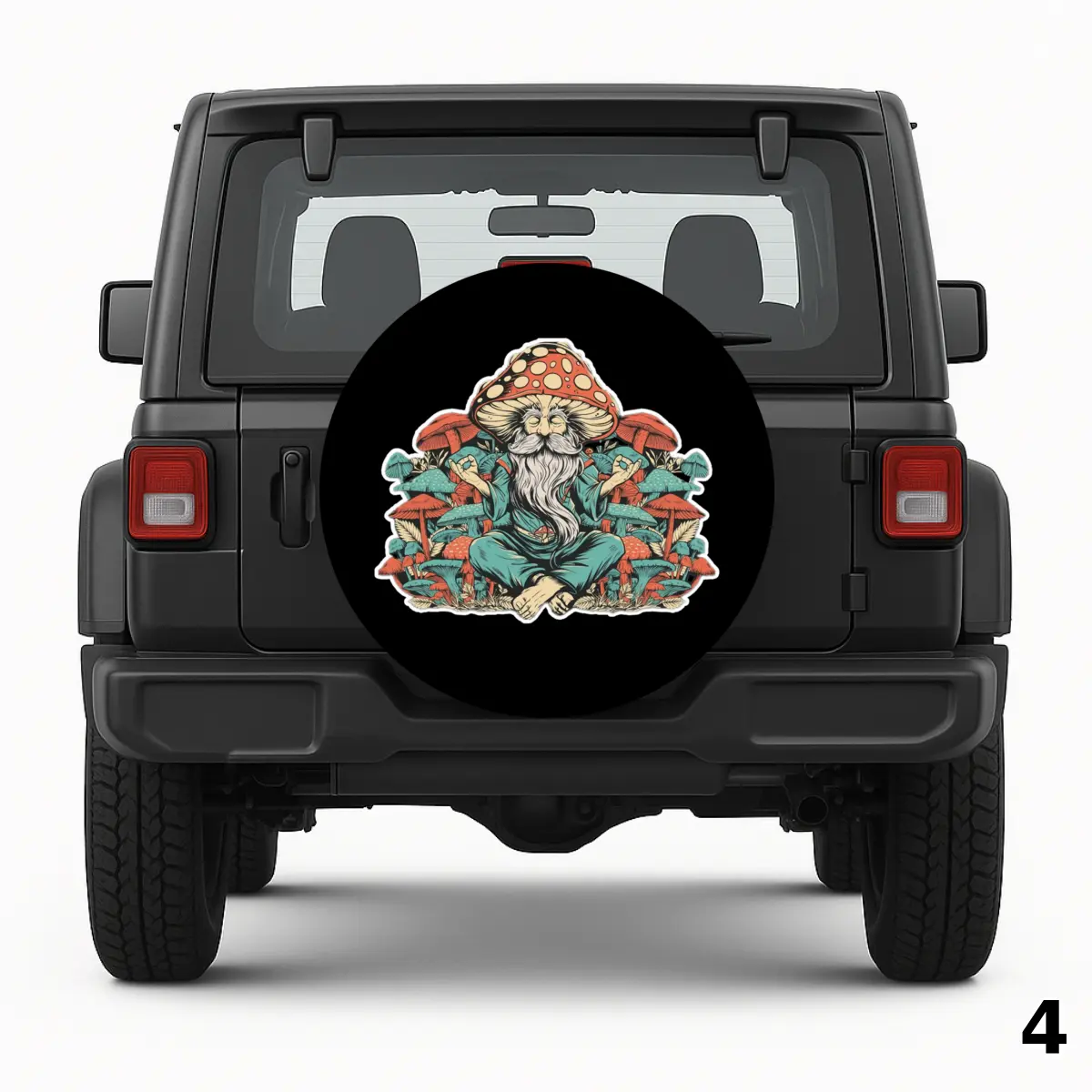 =Zen Mushroom Guy Spare Tire Cover