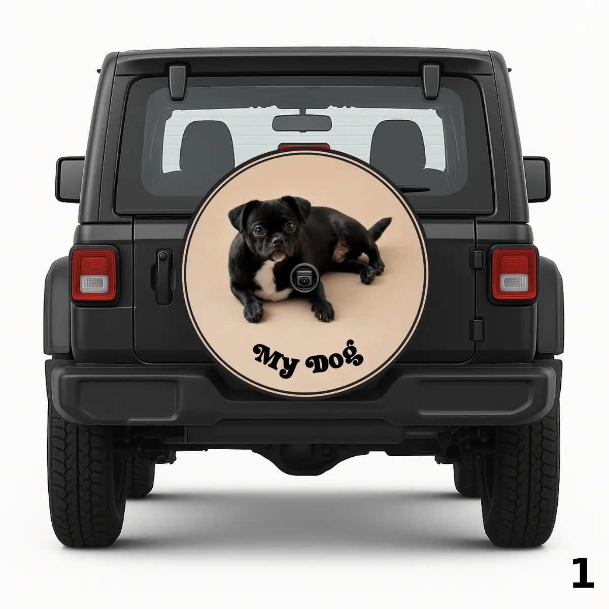 Black Pug Spare Tire Cover