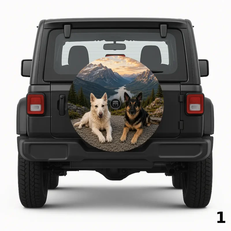 German Shepherds in the Mountains Spare Tire Cover