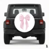 Soft Pink Coquette Bow Spare Tire Cover