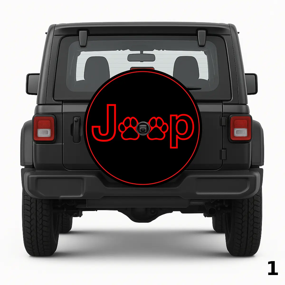 Jeep Paw Prints in Red Spare Tire Cover