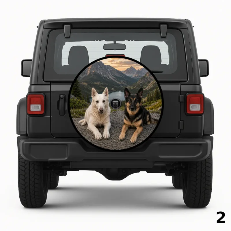 German Shepherds in the Mountains Spare Tire Cover