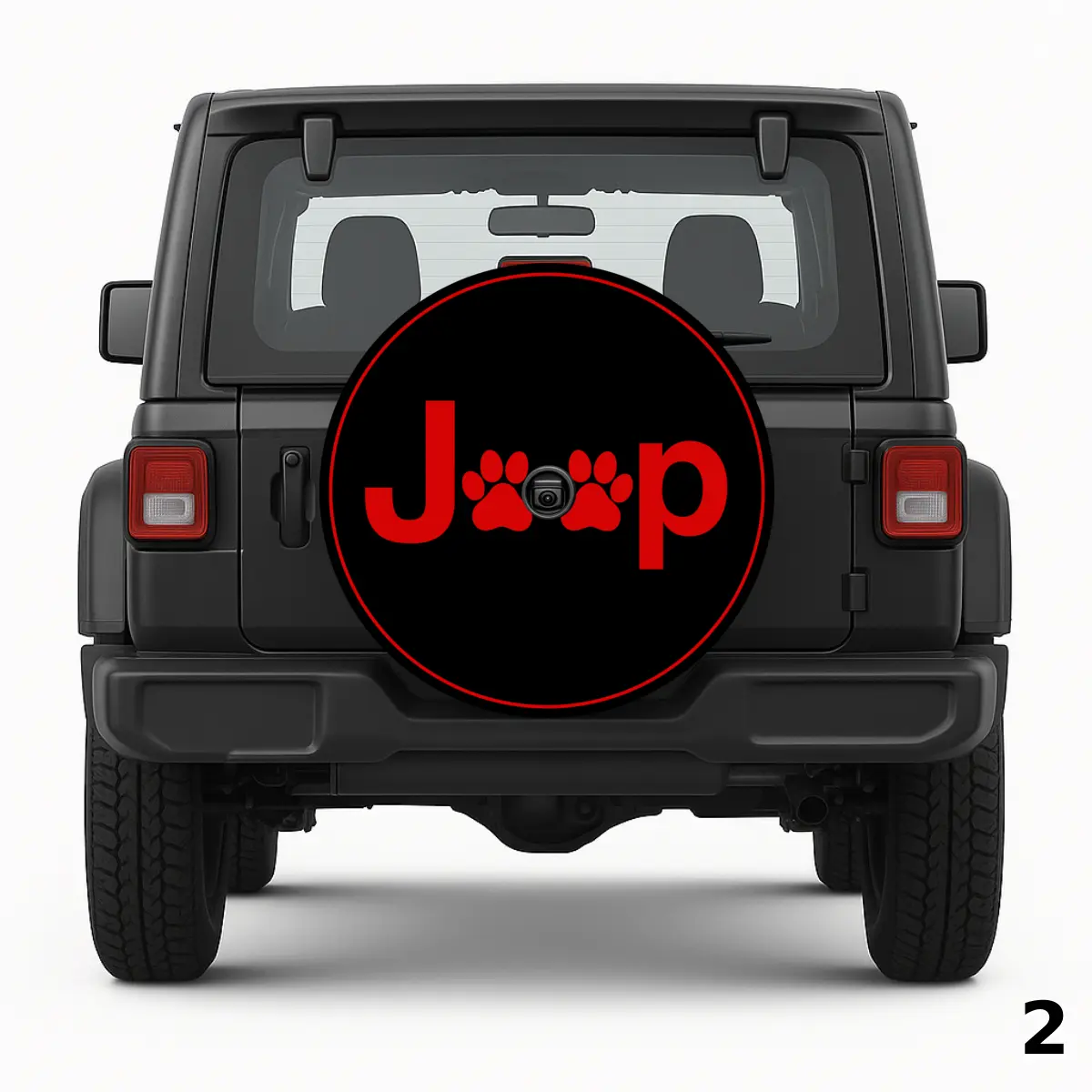 Jeep Paw Prints in Red Spare Tire Cover