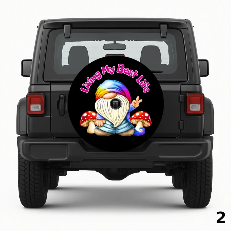 Living My Best Life Gnome Spare Tire Cover