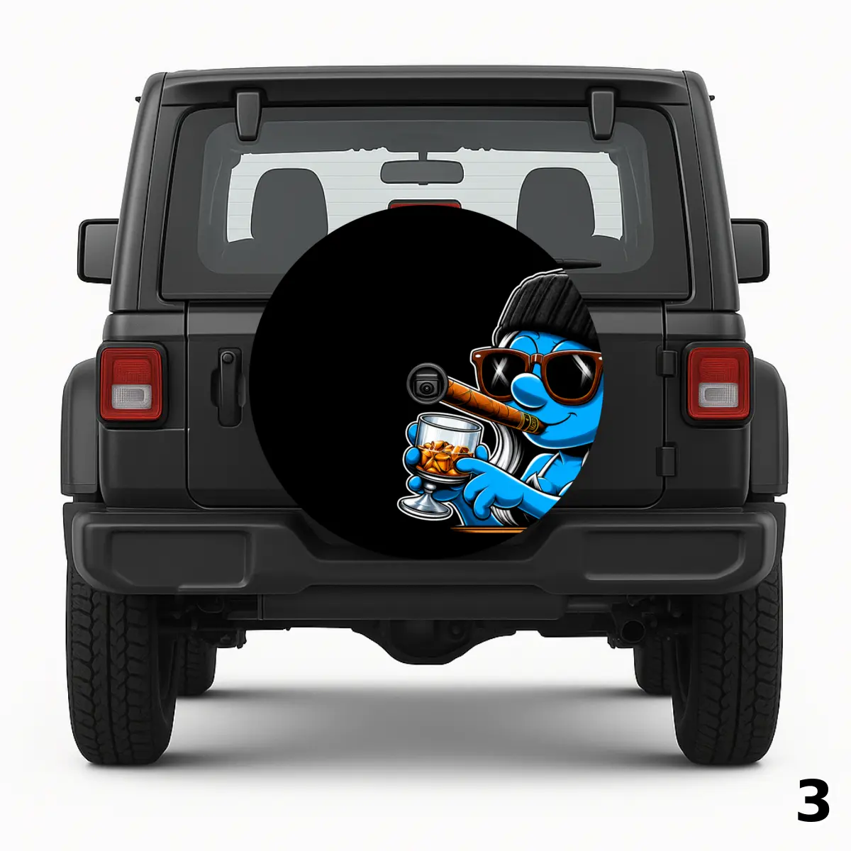 Smurf With Cigar Spare Tire Cover
