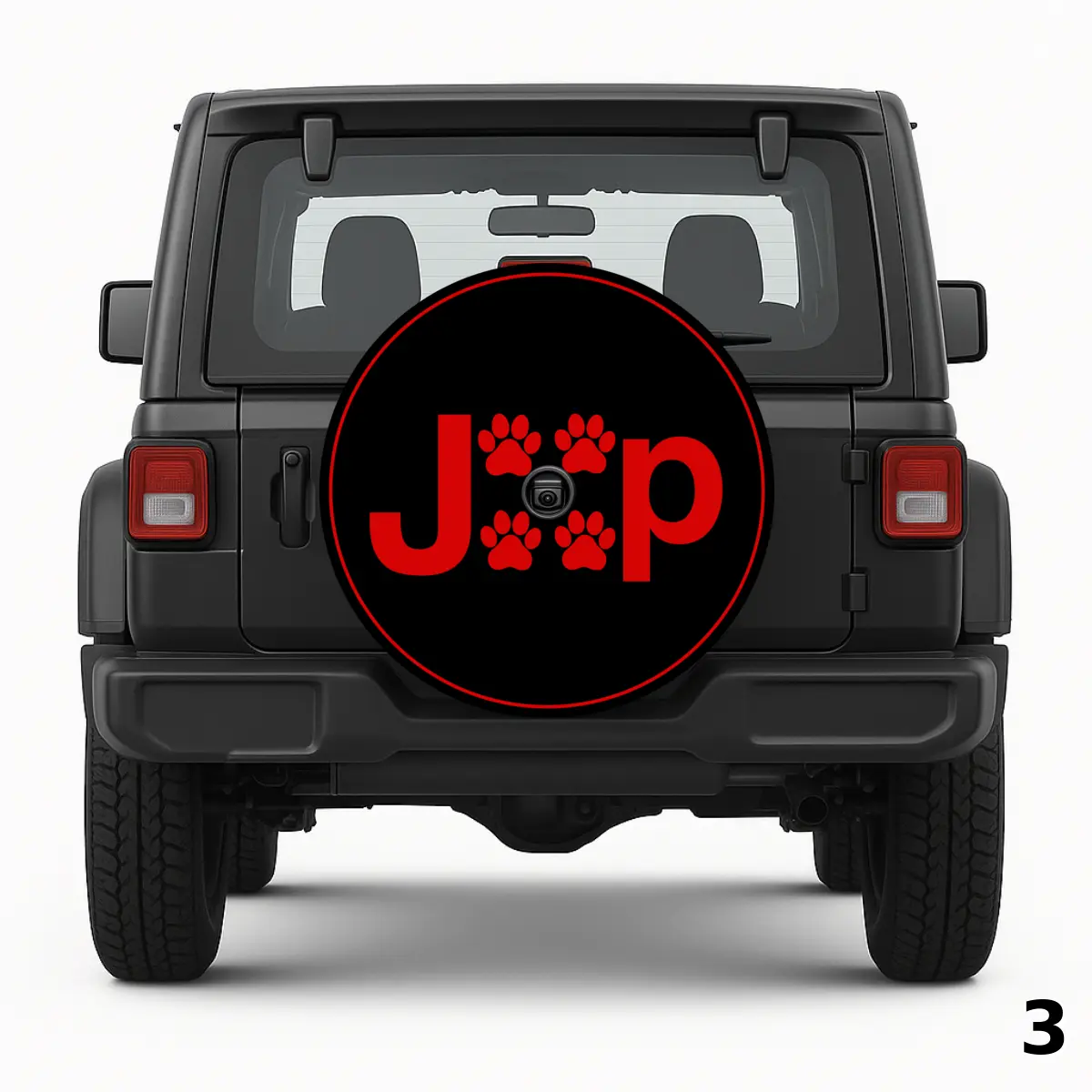 Jeep Paw Prints in Red Spare Tire Cover