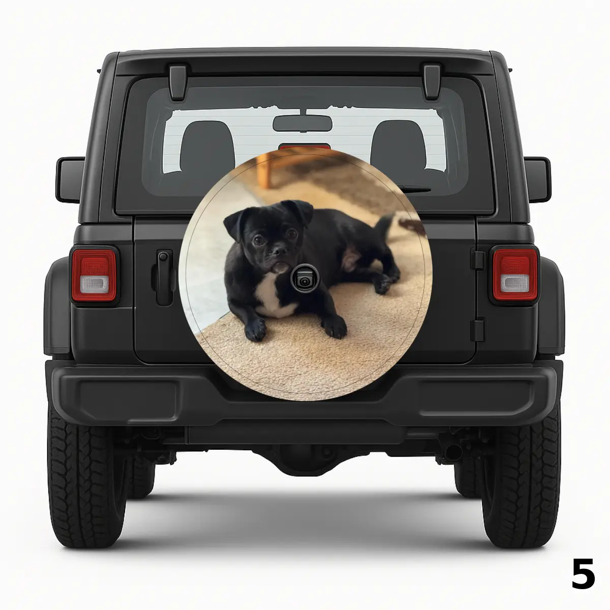 Black Pug Spare Tire Cover