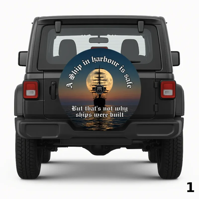 =A Ship in Harbour Spare Tire Cover