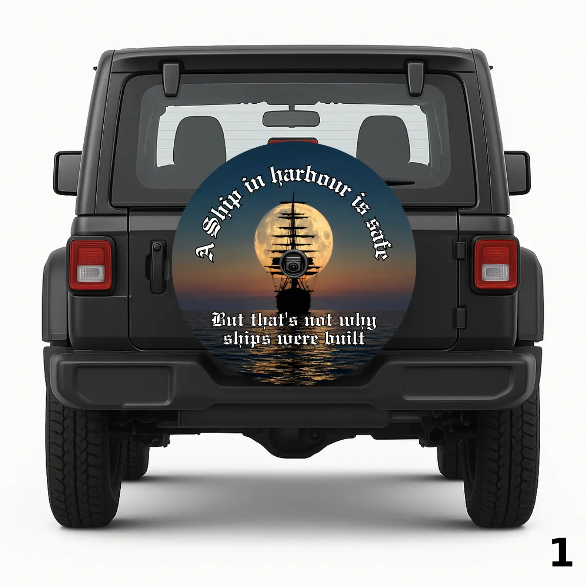=A Ship in Harbour Spare Tire Cover