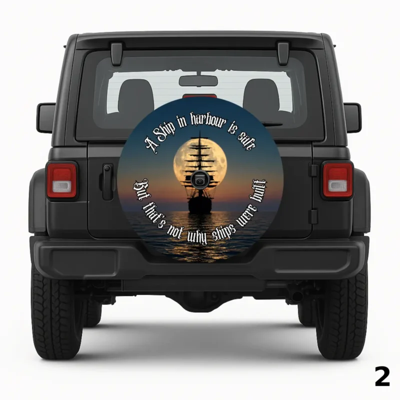 =A Ship in Harbour Spare Tire Cover