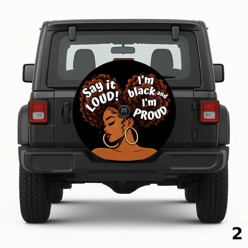 =African Woman Spare Tire Cover