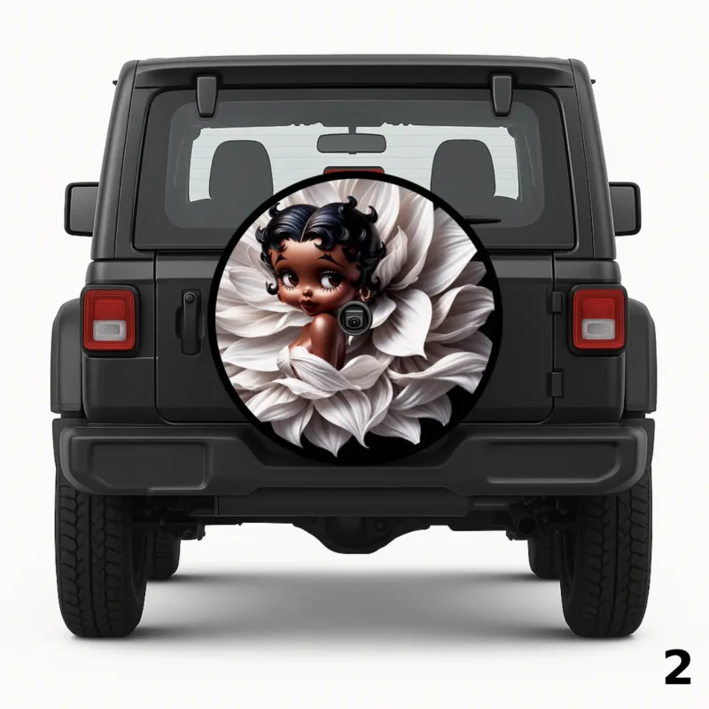 =Betty Boop Flower Spare Tire Cover