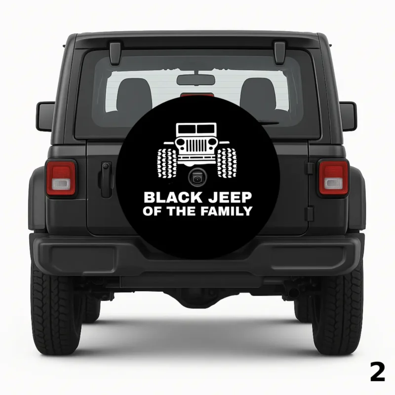 =Black Jeep of the Family Design Spare Tire Cover