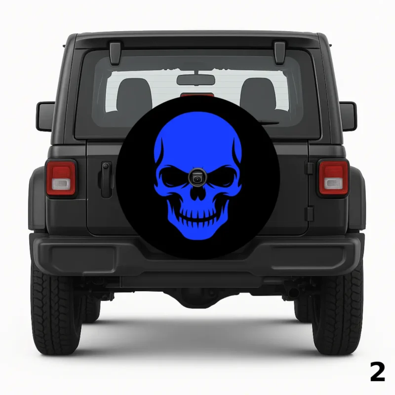 =Blue Skull Spare Tire Cover