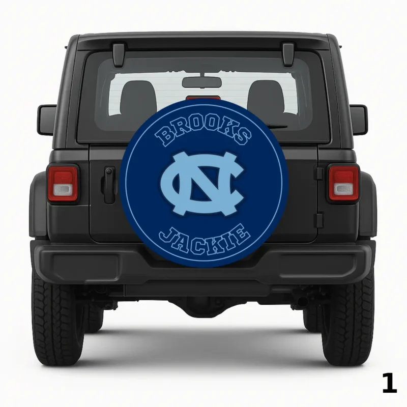 =Brooks and Jackie Tarheels Ram Spare Tire Cover