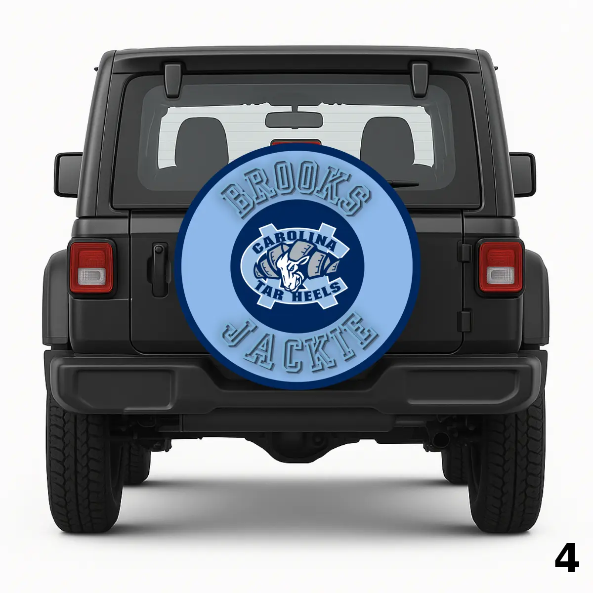 =Brooks and Jackie Tarheels Ram Spare Tire Cover