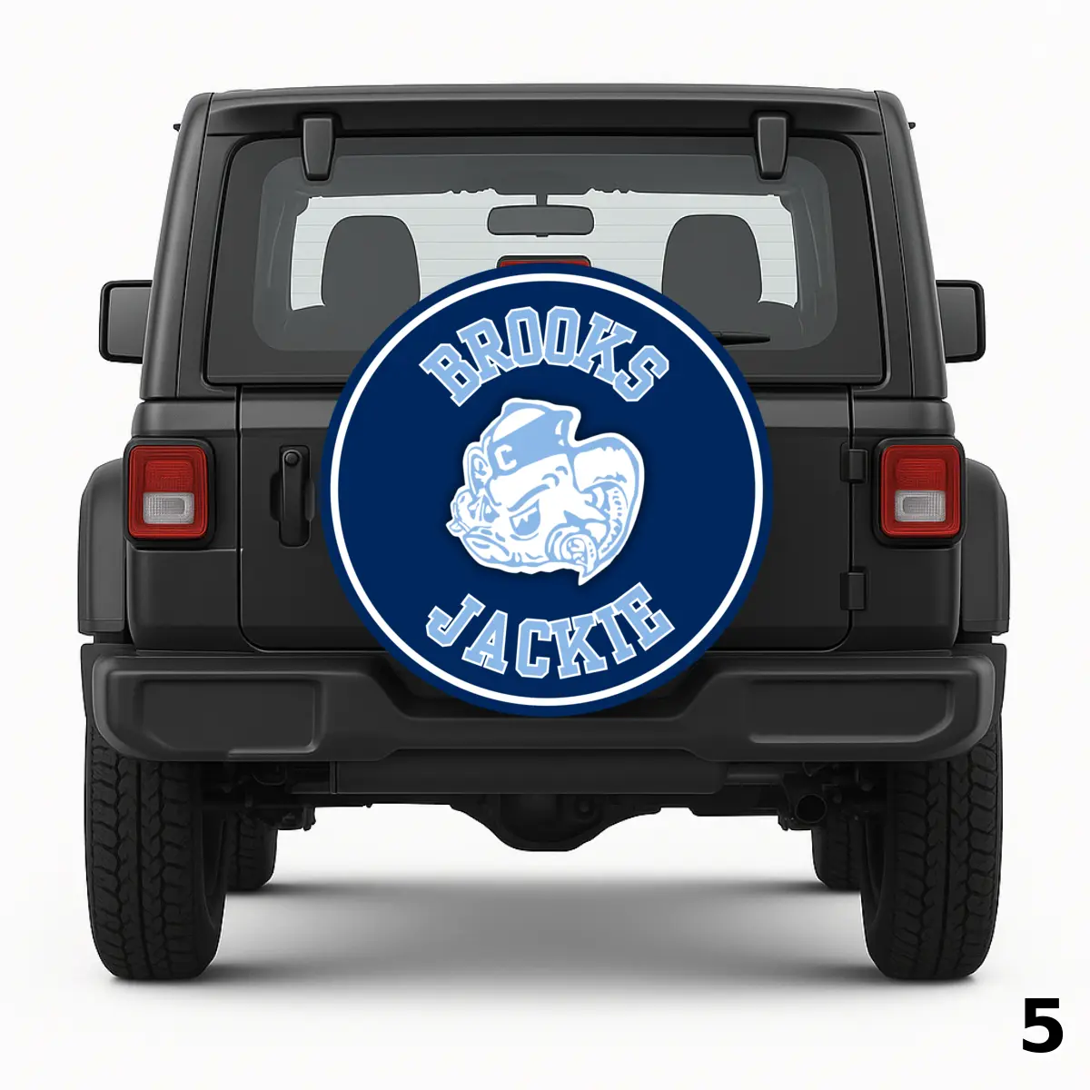 =Brooks and Jackie Tarheels Ram Spare Tire Cover