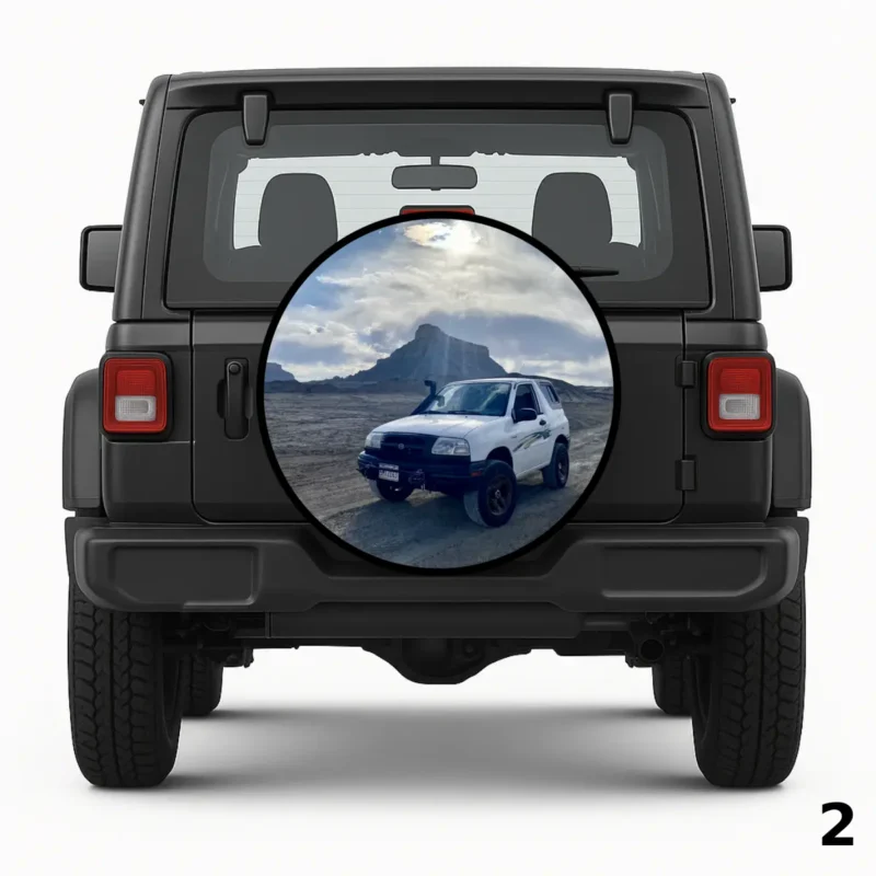 =Car In Desert Spare Tire Cover