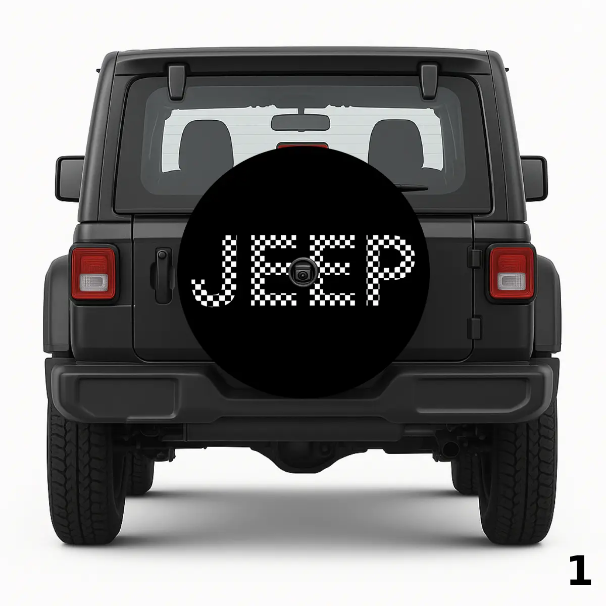 =Checkered Jeep Spare Tire Cover
