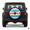 =Chicago Flag Donut Spare Tire Cover