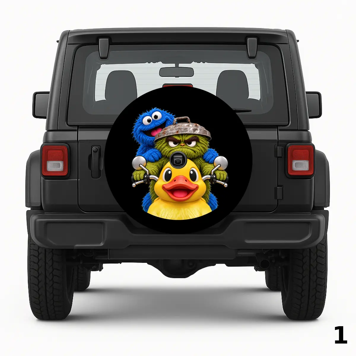=Coockie Monster and Oscar the Grouch Spare Tire Cover