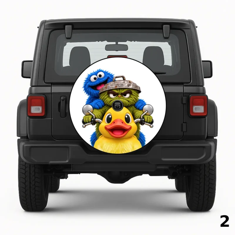 =Coockie Monster and Oscar the Grouch Spare Tire Cover