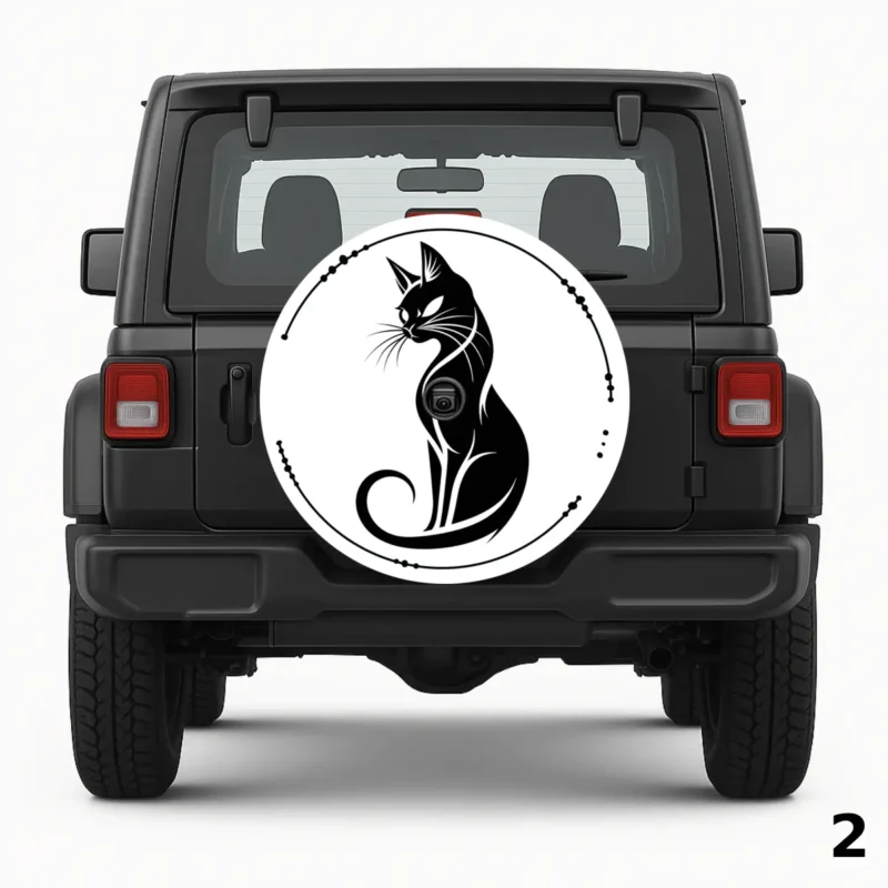 =Cool Black Cat Spare Tire Cover