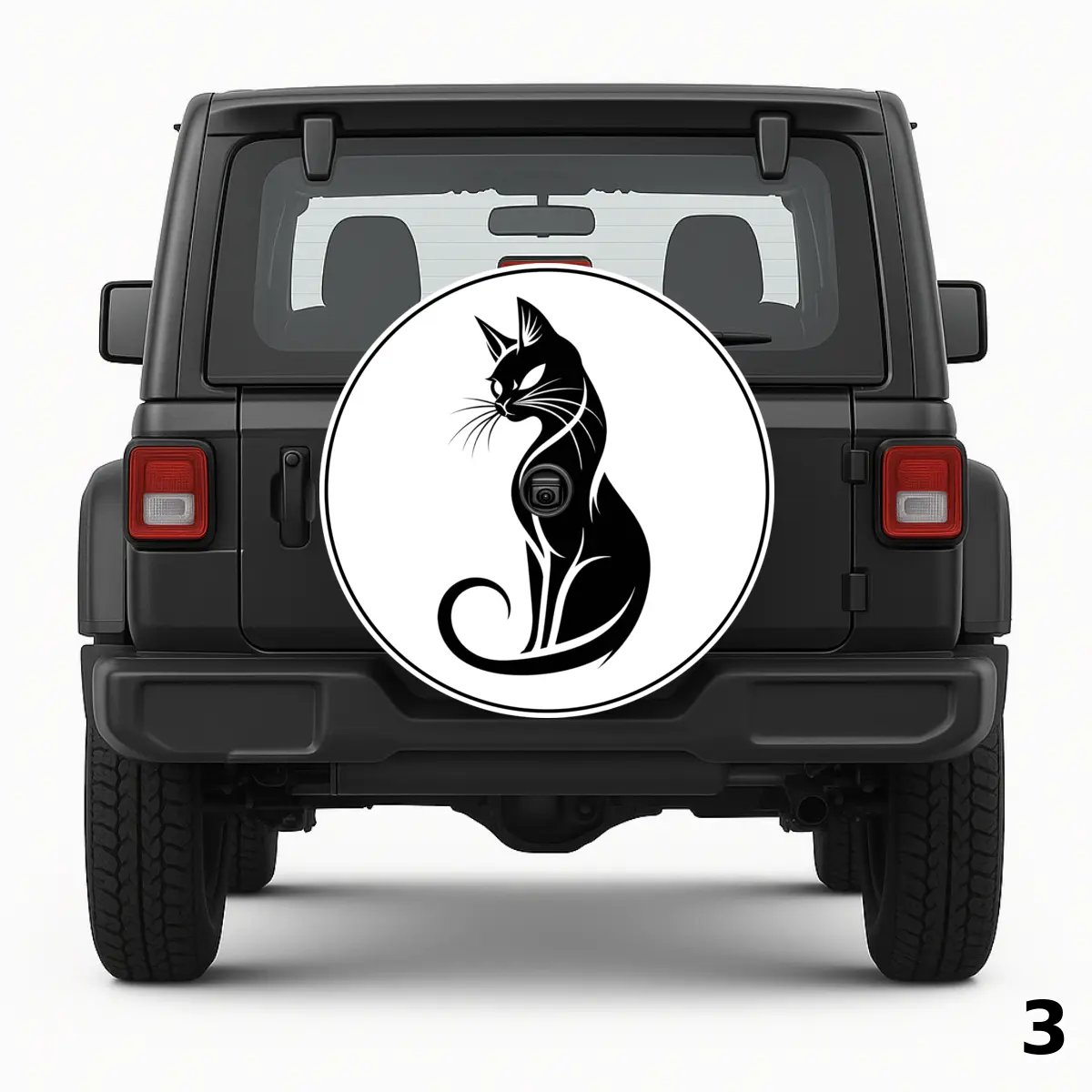 =Cool Black Cat Spare Tire Cover