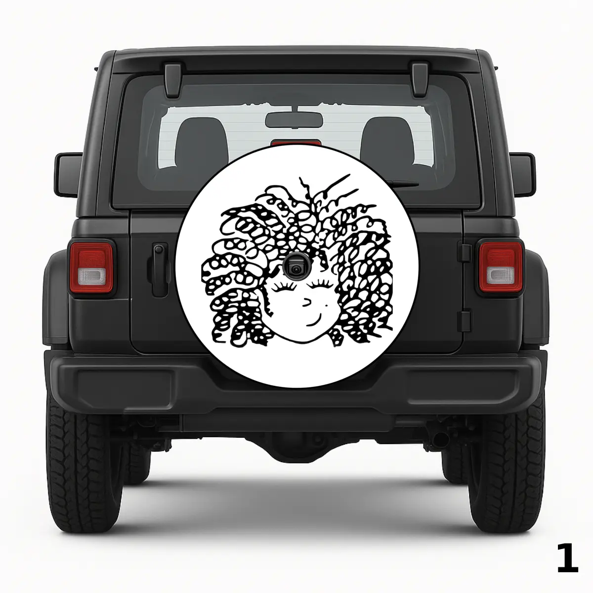 =Curly Hair Girl Spare Tire Cover