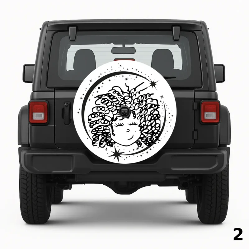 =Curly Hair Girl Spare Tire Cover