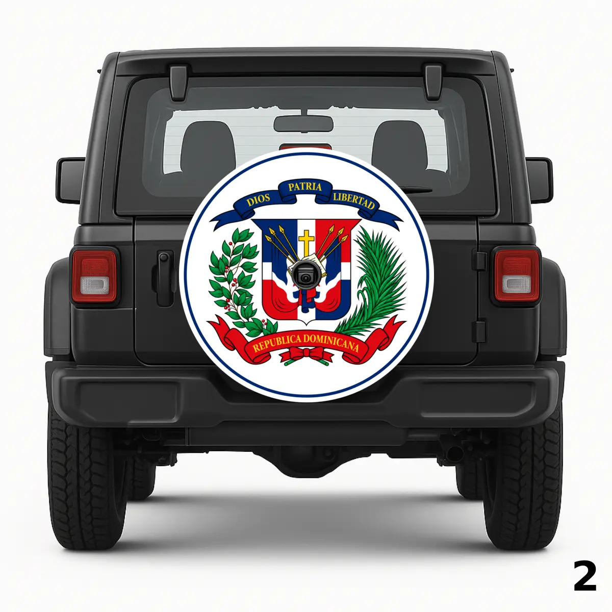 =Dominican Flag Spare Tire Cover