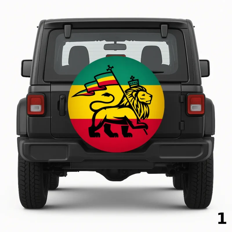 =Ethiopian Lion Of Judah Spare Tire Cover