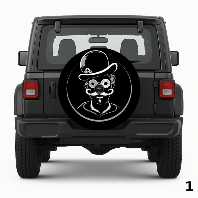 =Face Logo Design Spare Tire Cover