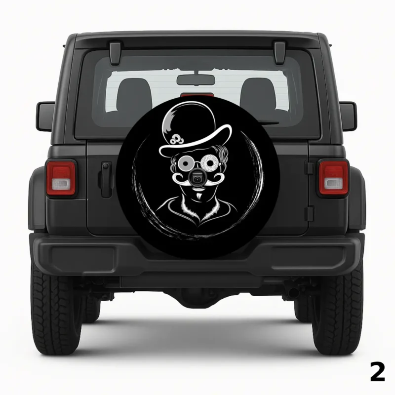 =Face Logo Design Spare Tire Cover