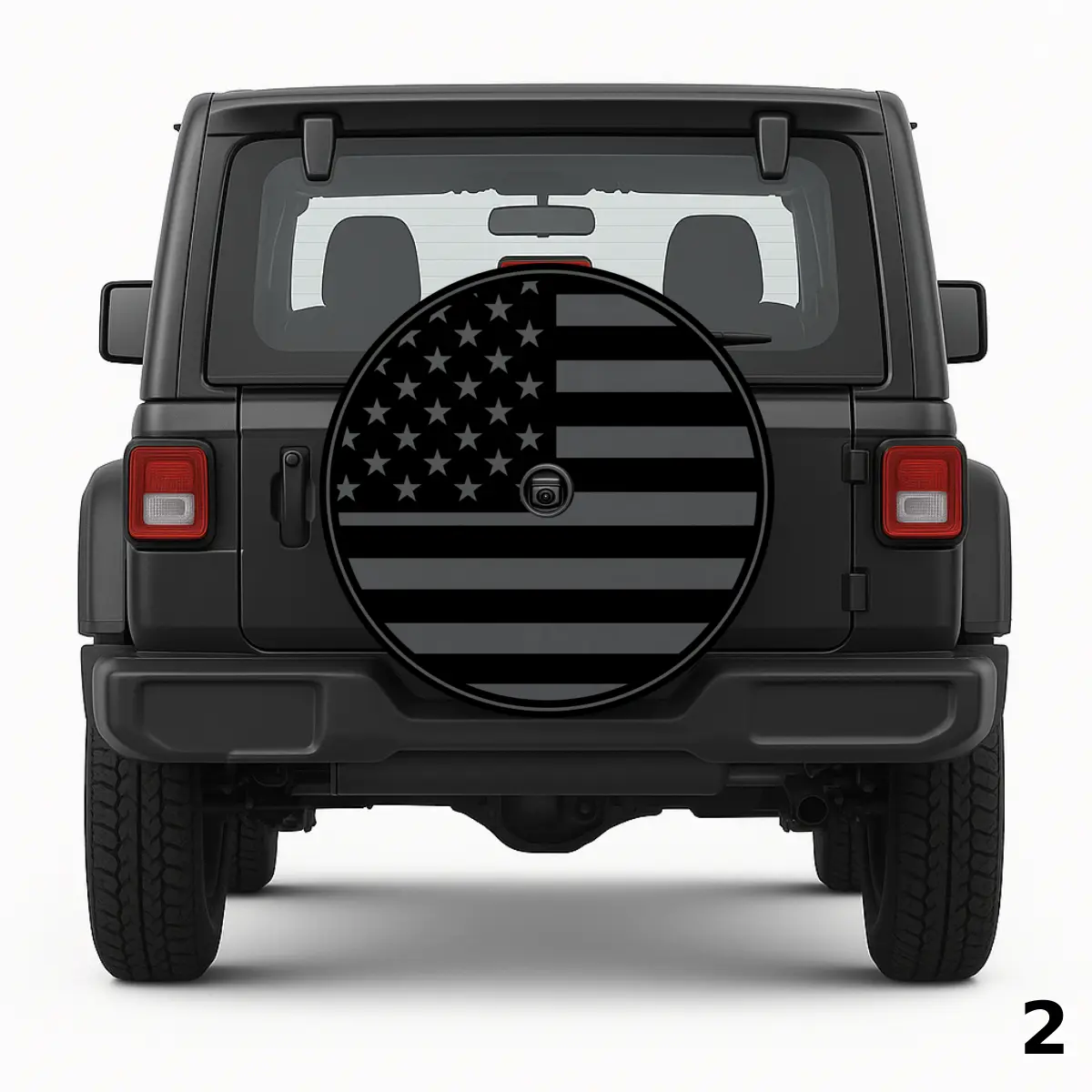 =Flag Black And Gray Spare Tire Cover
