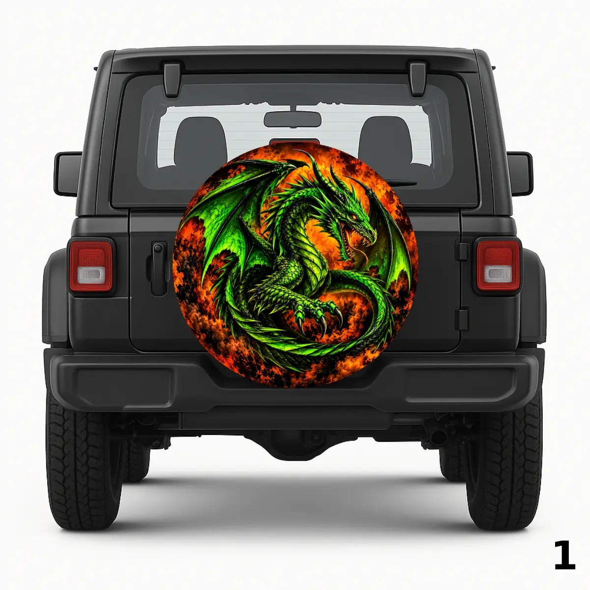 =Florescent Green Dragon Spare Tire Cover