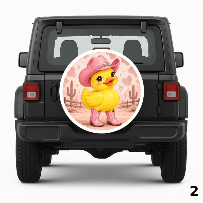 =Girly Rubber Duck Spare Tire Cover