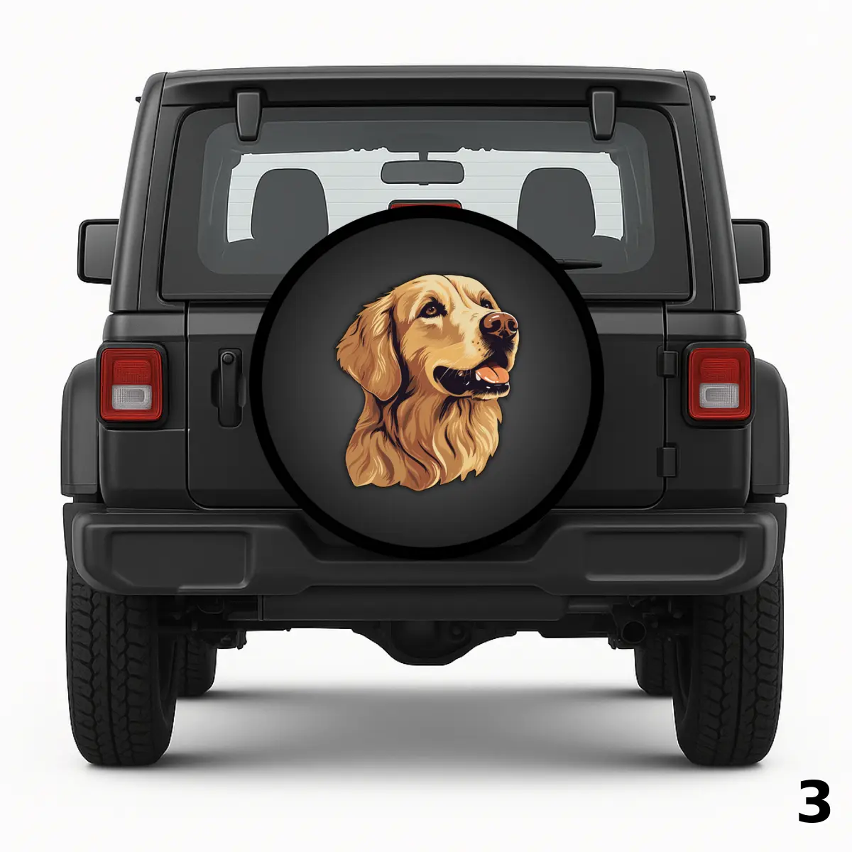 =Golden Retriever Design Spare Tire Cover