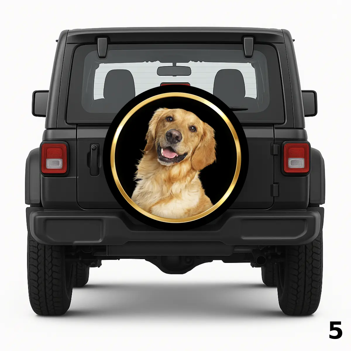 =Golden Retriever Design Spare Tire Cover