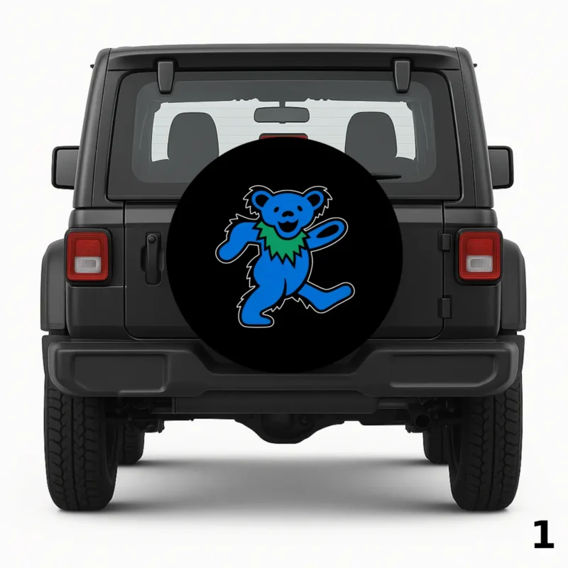 =Grateful Dead Blue Dancing Bear Spare Tire Cover