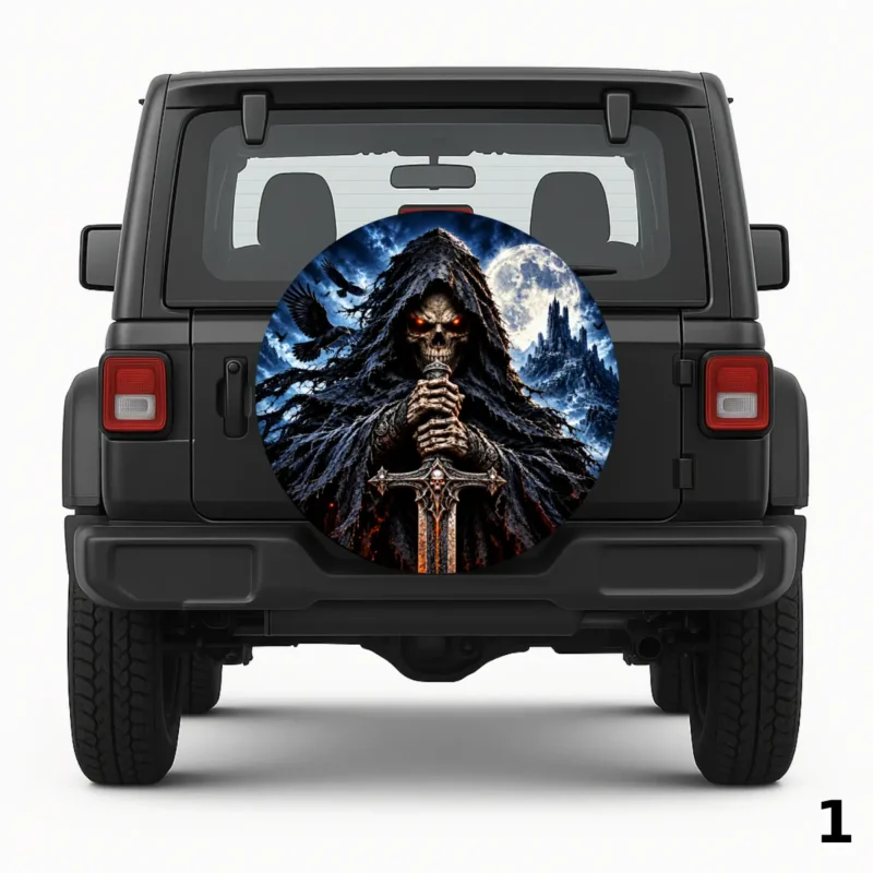 =Grim Reaper Design Spare Tire Cover