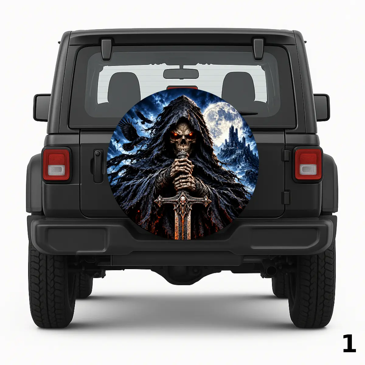 =Grim Reaper Design Spare Tire Cover