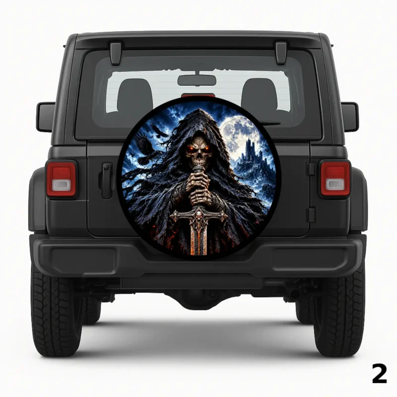 =Grim Reaper Design Spare Tire Cover