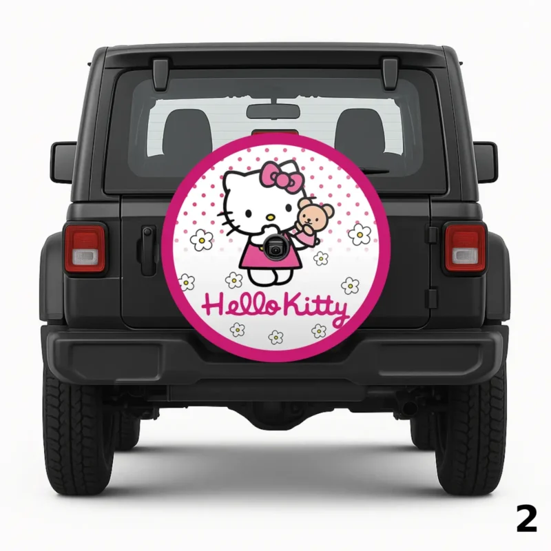 =Hello Kitty With Red Hearts Spare Tire Cover