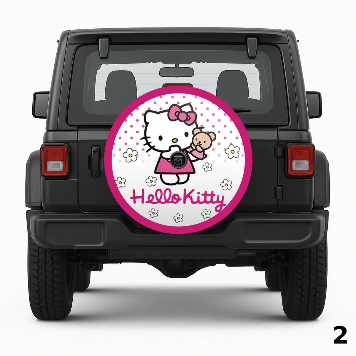 =Hello Kitty With Red Hearts Spare Tire Cover