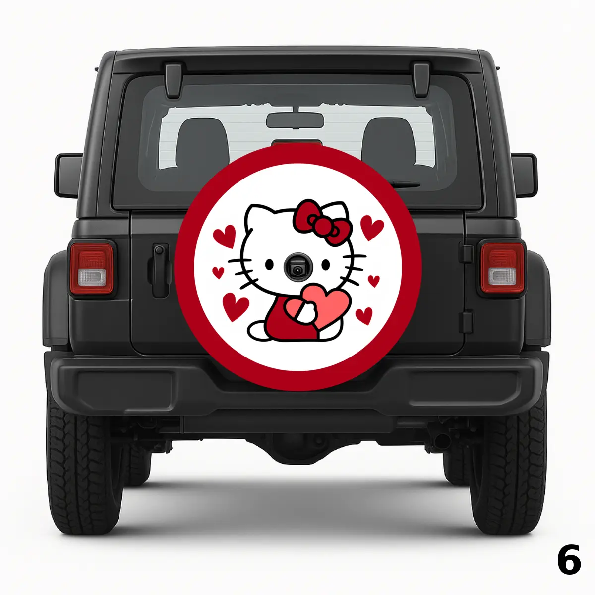 =Hello Kitty With Red Hearts Spare Tire Cover