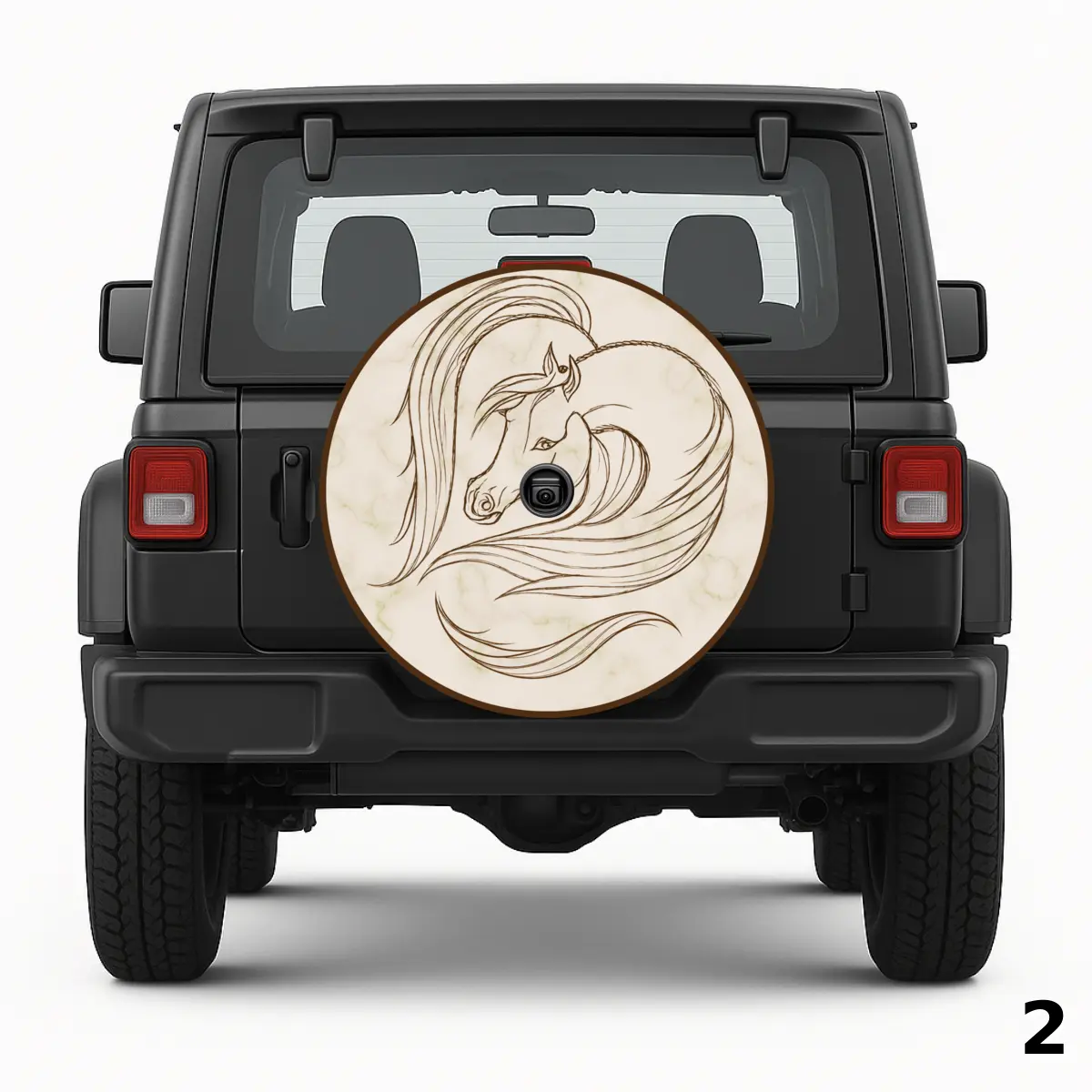 =Horse Heart Drawing Spare Tire Cover
